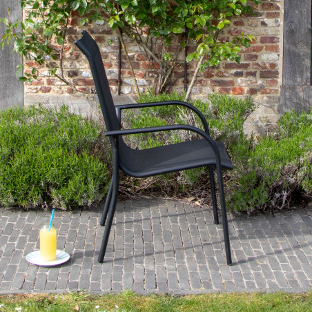 Salon de jardin en aluminium et verre Black Edition 6 places Wilsa Garden