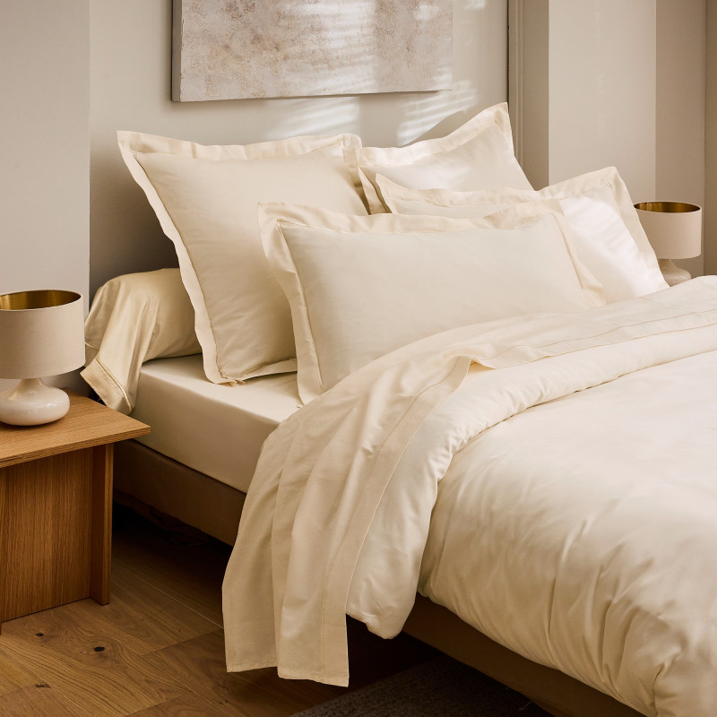 Drap Plat "Prestige" 100% Satin de coton Peigné 120 fils/cm² Coton Pur