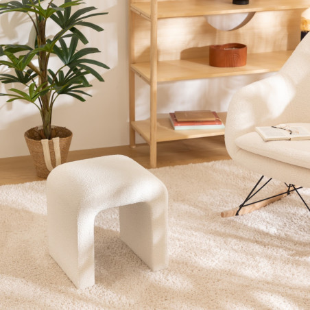 Pouf bouclettes ou velours côtelé "Sevi" Atmosphera