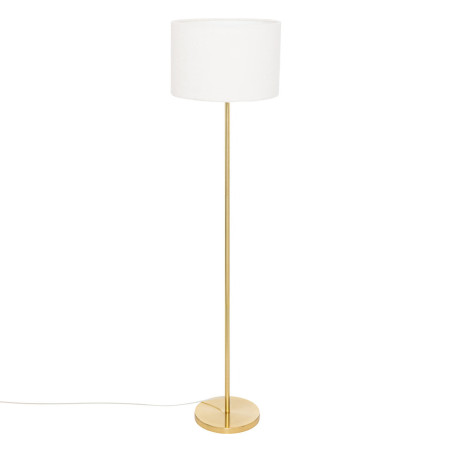 Lampadaire droit doré "Tina" abat-jour en bouclette Atmosphera