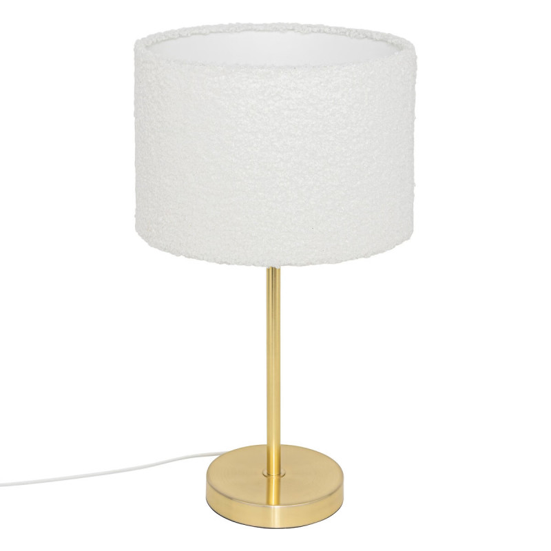 Lampe dorée "Tina" abat-jour en bouclette Atmosphera