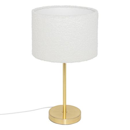 Lampe dorée "Tina" abat-jour en bouclette Atmosphera