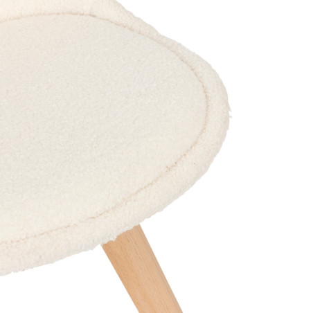 Chaise style scandinave "Baya" bouclette blanc Atmosphera