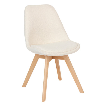 Chaise style scandinave "Baya" bouclette blanc Atmosphera
