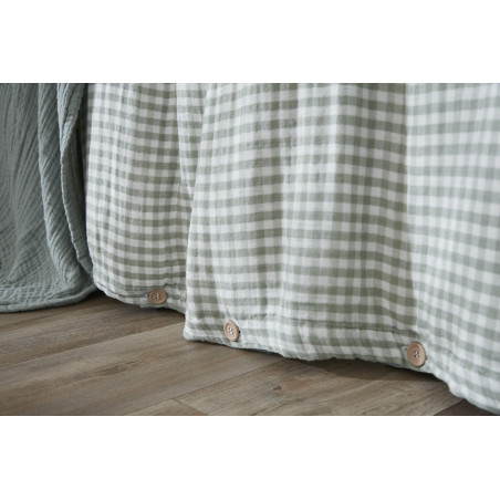 Housse de couette réversible "Vickie" Tissé-teint toutes dimensions "Gaze de Coton" l'Effet Papillon