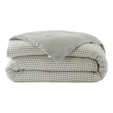 Housse de couette réversible "Vickie" Tissé-teint toutes dimensions "Gaze de Coton" l'Effet Papillon