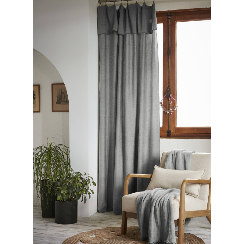 Rideau ajustable + 8 anneaux pince 140 x 270 cm "Lysandre" Lyocel L'effet Papillon