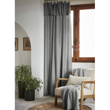 Rideau ajustable + 8 anneaux pince 140 x 270 cm "Lysandre" Lyocel L'effet Papillon