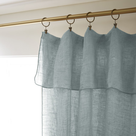 Rideau ajustable + 8 anneaux pince "Soline" 140 x 270 cm Lin lavé l'Effet Papillon