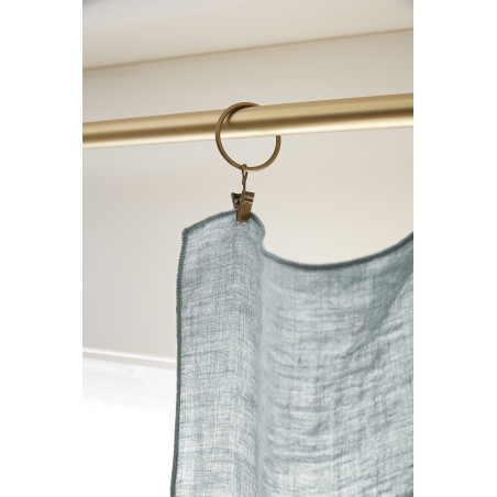 Rideau ajustable + 8 anneaux pince "Soline" 140 x 270 cm Lin lavé l'Effet Papillon