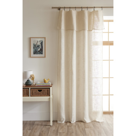 Voilage ajustable + 8 anneaux pince 140 x 270 cm Polyester effet lin "Nia" Le fil d'Ariane