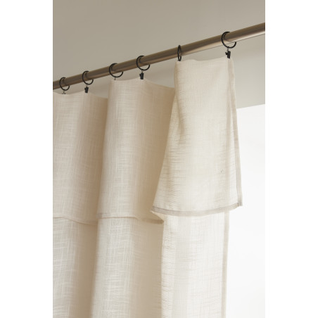 Voilage ajustable + 8 anneaux pince 140 x 270 cm Polyester effet lin "Nia" Le fil d'Ariane