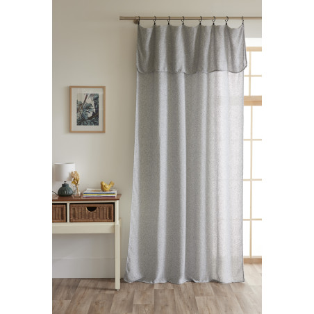 Voilage ajustable + 8 anneaux pince 140 x 270 cm Polyester effet chambray "Dua" Le fil d'Ariane
