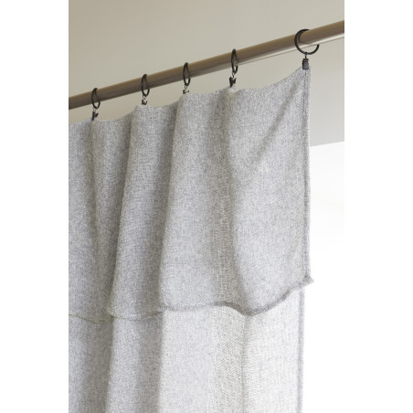 Voilage ajustable + 8 anneaux pince 140 x 270 cm Polyester effet chambray "Dua" Le fil d'Ariane