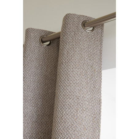 Lot de 2 rideaux + 8 œillets 140 x 240 cm fils teints jacquard  "Atlas" Le fil d'Ariane