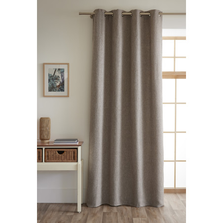Lot de 2 rideaux + 8 œillets 140 x 240 cm fils teints jacquard  "Atlas" Le fil d'Ariane