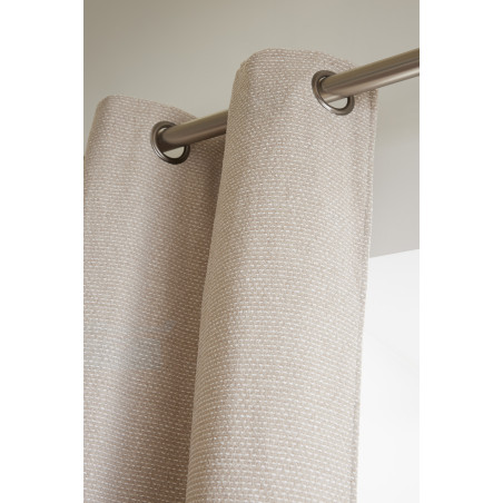 Lot de 2 rideaux + 8 œillets 140 x 240 cm fils teints jacquard  "Elios" Le fil d'Ariane