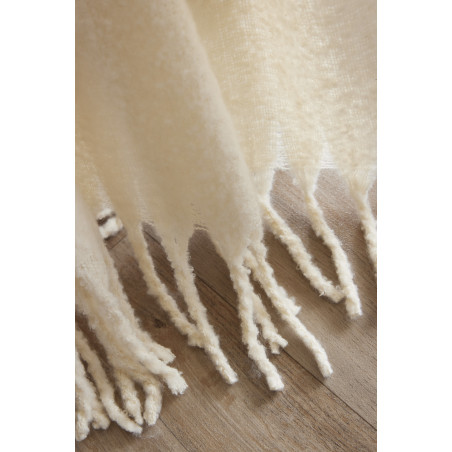 Plaid 130 x 170 cm Polyester tricot uni effet Mohair "Melia" Le fil d'Ariane