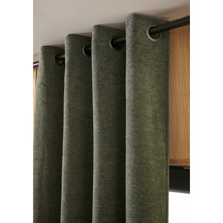 Lot de 2 rideaux occultants phoniques et thermiques doublés polaire "Bjorn" 100% opaque Le fil d'Ariane
