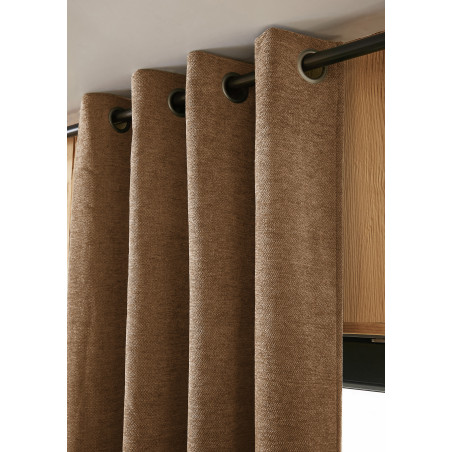 Lot de 2 rideaux occultants phoniques et thermiques doublés polaire "Bjorn" 100% opaque Le fil d'Ariane