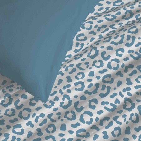 Pack complet housse de couette réversible "Vanessa" 4 pièces pour lit 90 x 190 Diana Bleu