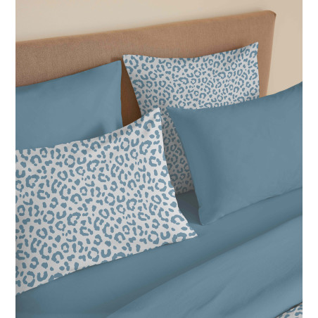 Pack complet housse de couette réversible "Vanessa" 6 pièces pour lit 140 x 190 Diana Bleu