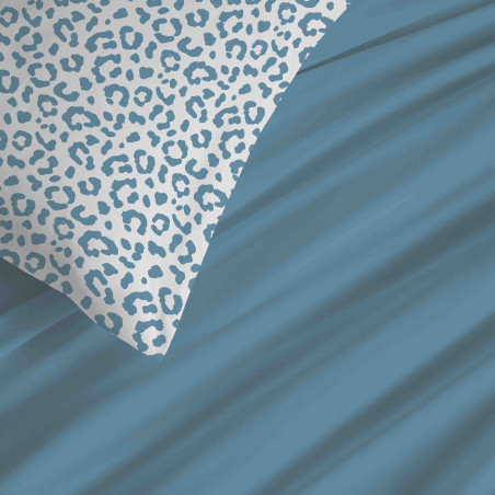 Pack complet housse de couette réversible "Vanessa" 6 pièces pour lit 180 x 200 "King Size" Diana Bleu
