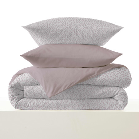Pack complet housse de couette réversible "Vanessa" 4 pièces pour lit 90 x 190 Diana Blush