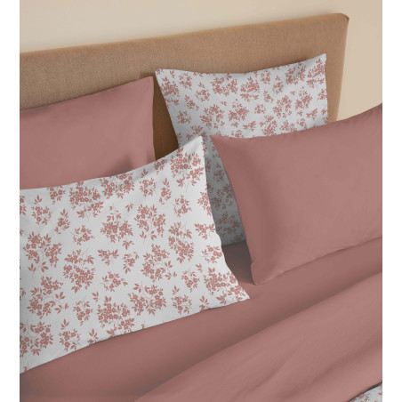 Pack complet housse de couette réversible "Vanessa" 6 pièces pour lit 160 x 200 Eloise Abricot