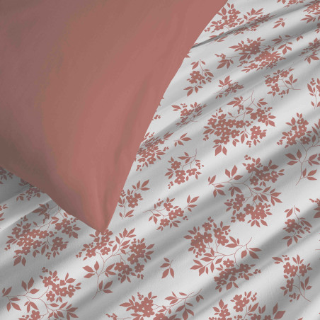 Pack complet housse de couette réversible "Vanessa" 6 pièces pour lit 160 x 200 Eloise Abricot