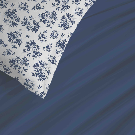 Pack complet housse de couette réversible "Vanessa" 6 pièces pour lit 160 x 200 Eloise Bleu