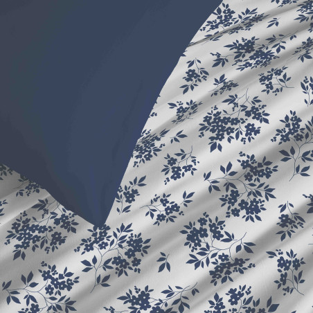 Pack complet housse de couette réversible "Vanessa" 6 pièces pour lit 160 x 200 Eloise Bleu
