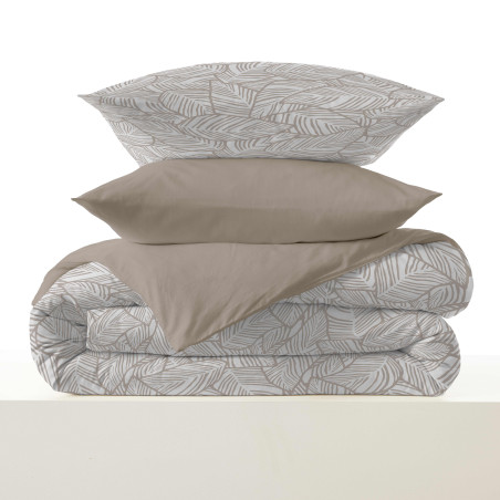 Pack complet housse de couette réversible "Vanessa" 4 pièces pour lit 90 x 190 Fira Naturel