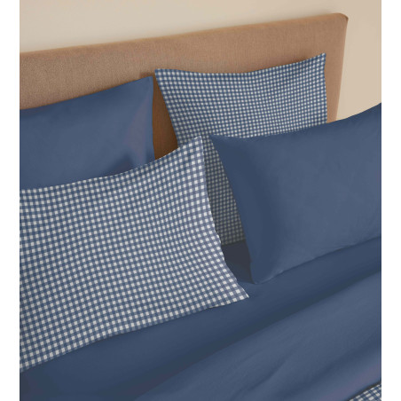 Pack complet housse de couette réversible "Vanessa" 6 pièces pour lit 180 x 200 "King Size" Gabrielle Marine