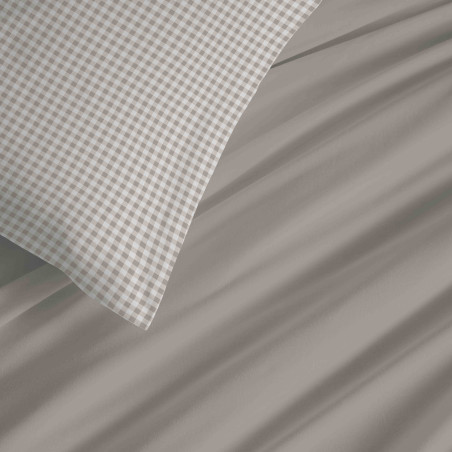 Pack complet housse de couette réversible "Vanessa" 4 pièces pour lit 90 x 190 Gabrielle Naturel