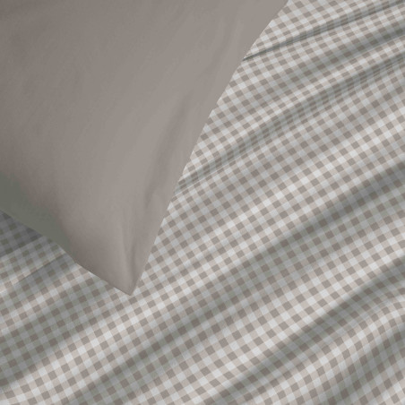 Pack complet housse de couette réversible "Vanessa" 4 pièces pour lit 90 x 190 Gabrielle Naturel