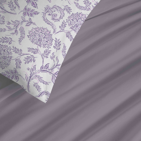 Pack complet housse de couette réversible "Vanessa" 6 pièces pour lit 180 x 200 "King Size" Salma Lavande