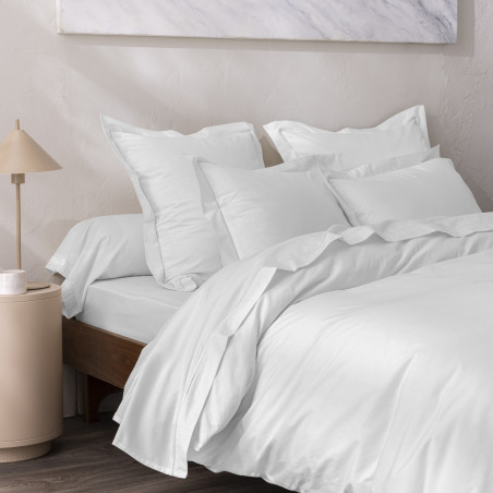Drap housse percale "Julian" avec bonnet 35 cm toutes dimensions Coton Pur