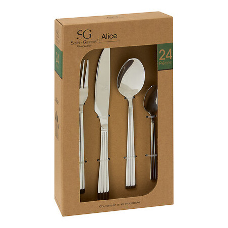Ménagère 24 pièces Inox "Alix" Secret de gourmet