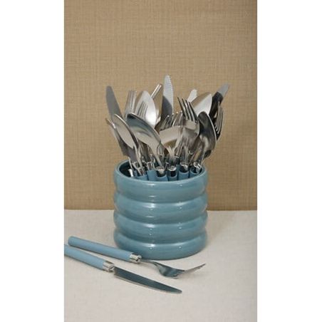 Ménagère 24 pièces "Elsa" plastique avec rack dolomite Secret de gourmet