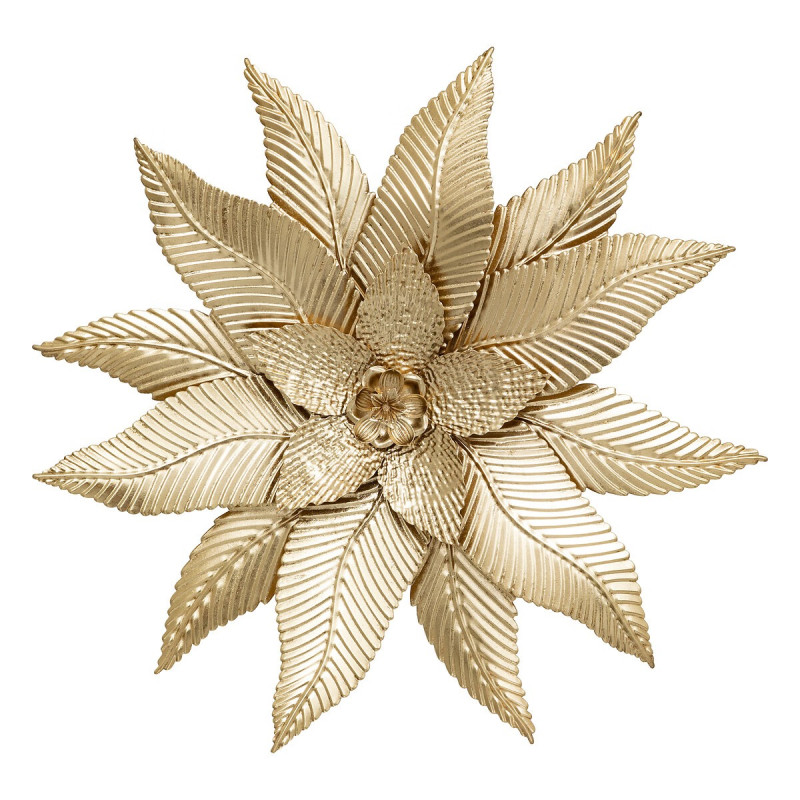 Déco murale fleur Amandine 67 x 67 cm métal doré Atmosphera