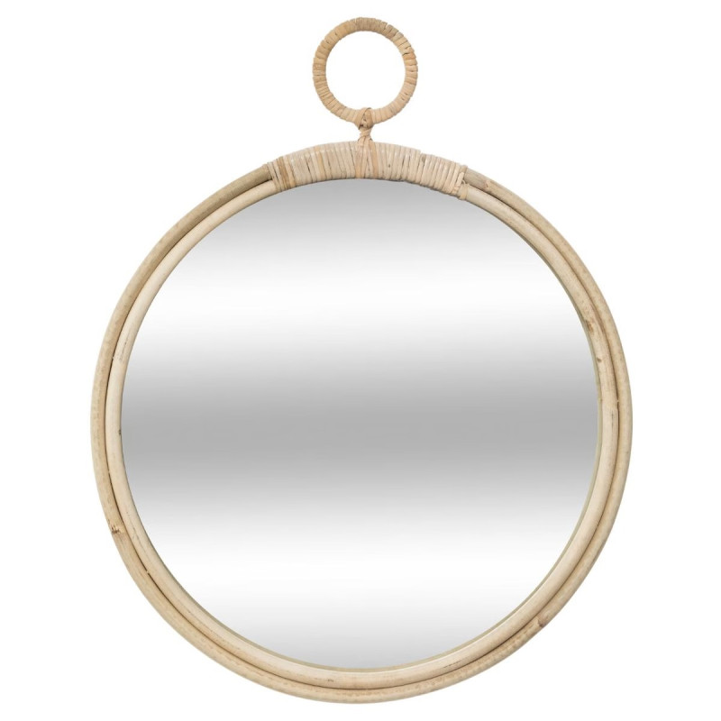 Miroir rond "Carolina" rotin diamètre 38 cm Atmosphera