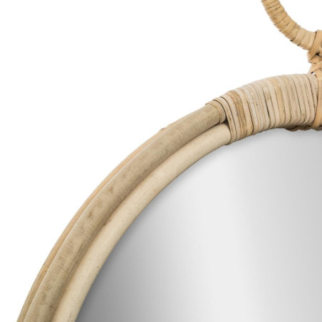 Miroir rond "Carolina" rotin diamètre 38 cm Atmosphera