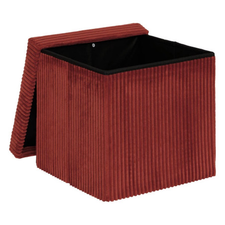 Pouf coffre pliable "Arum" velours côtelé Atmosphera