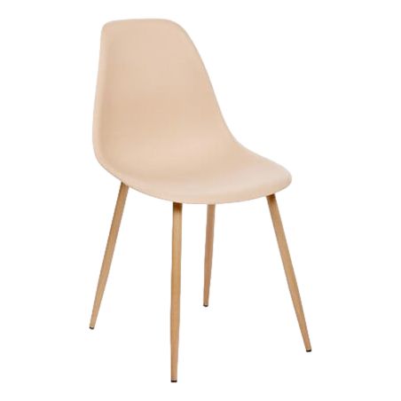 Chaise style scandinave "Ava" pieds métal imitation chêne Atmosphera