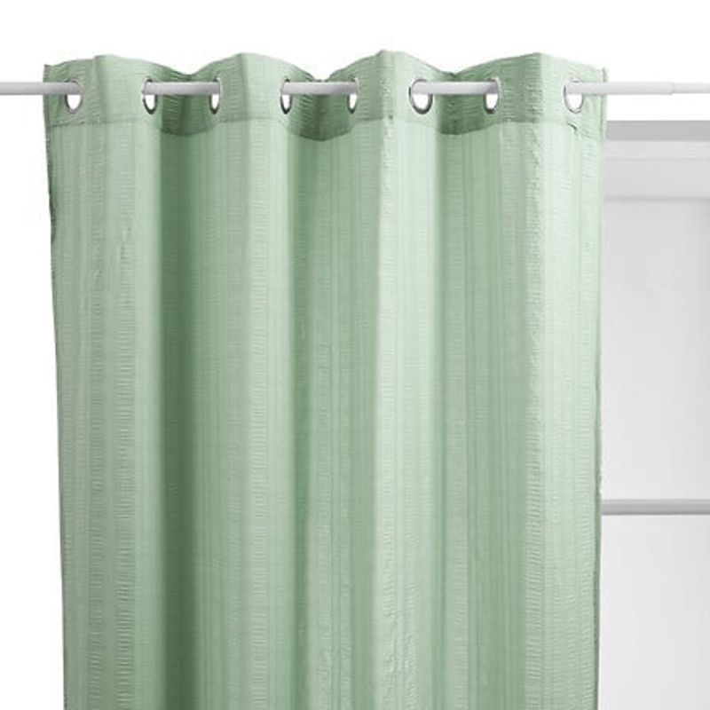 Lot de 2 voilages "Noa" motif rayures plissées tamisant 140 x 240 cm Atmosphera