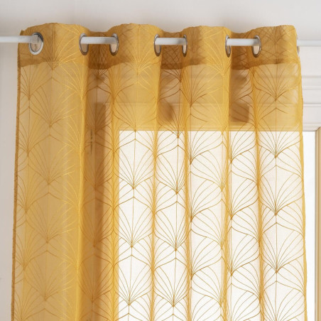 Lot de 2 voilages brodé "Mia" tamisant 140 x 240 cm Atmosphera
