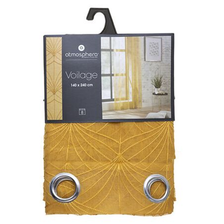 Lot de 2 voilages brodé "Mia" tamisant 140 x 240 cm Atmosphera