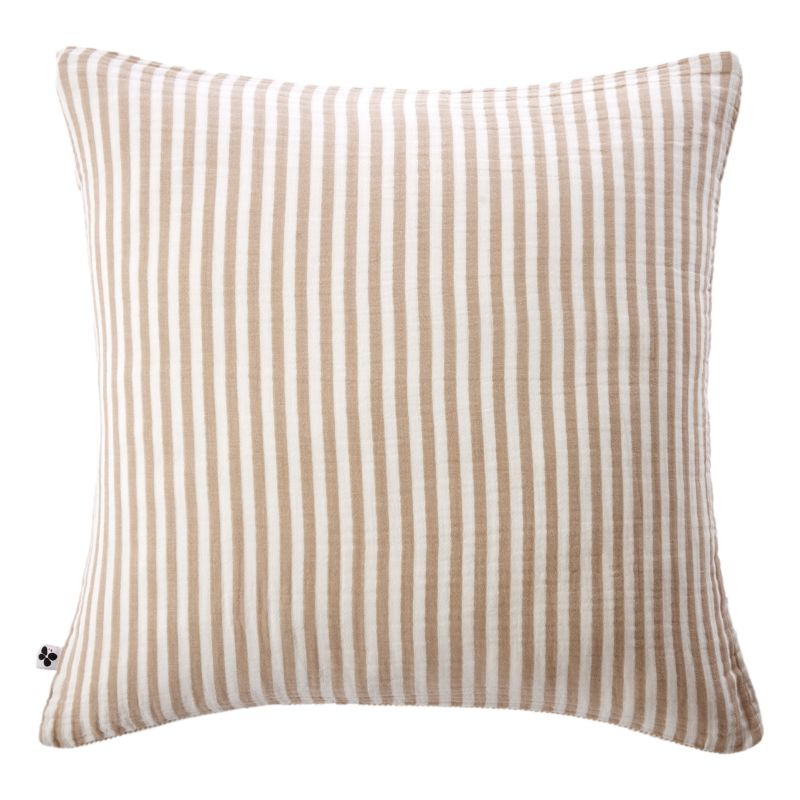 Taie d'oreiller réversible "Romie Ficelle" toutes dimensions Gaze de Coton tissée teinte l'Effet Papillon