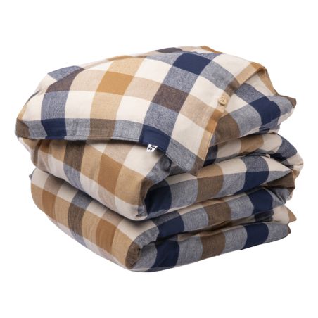 Housse de couette "Basile" toutes dimensions Flanelle de Coton tissée teinte l'Effet Papillon